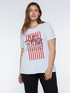 T-shirt con stampa floreale e ricamo image number 0