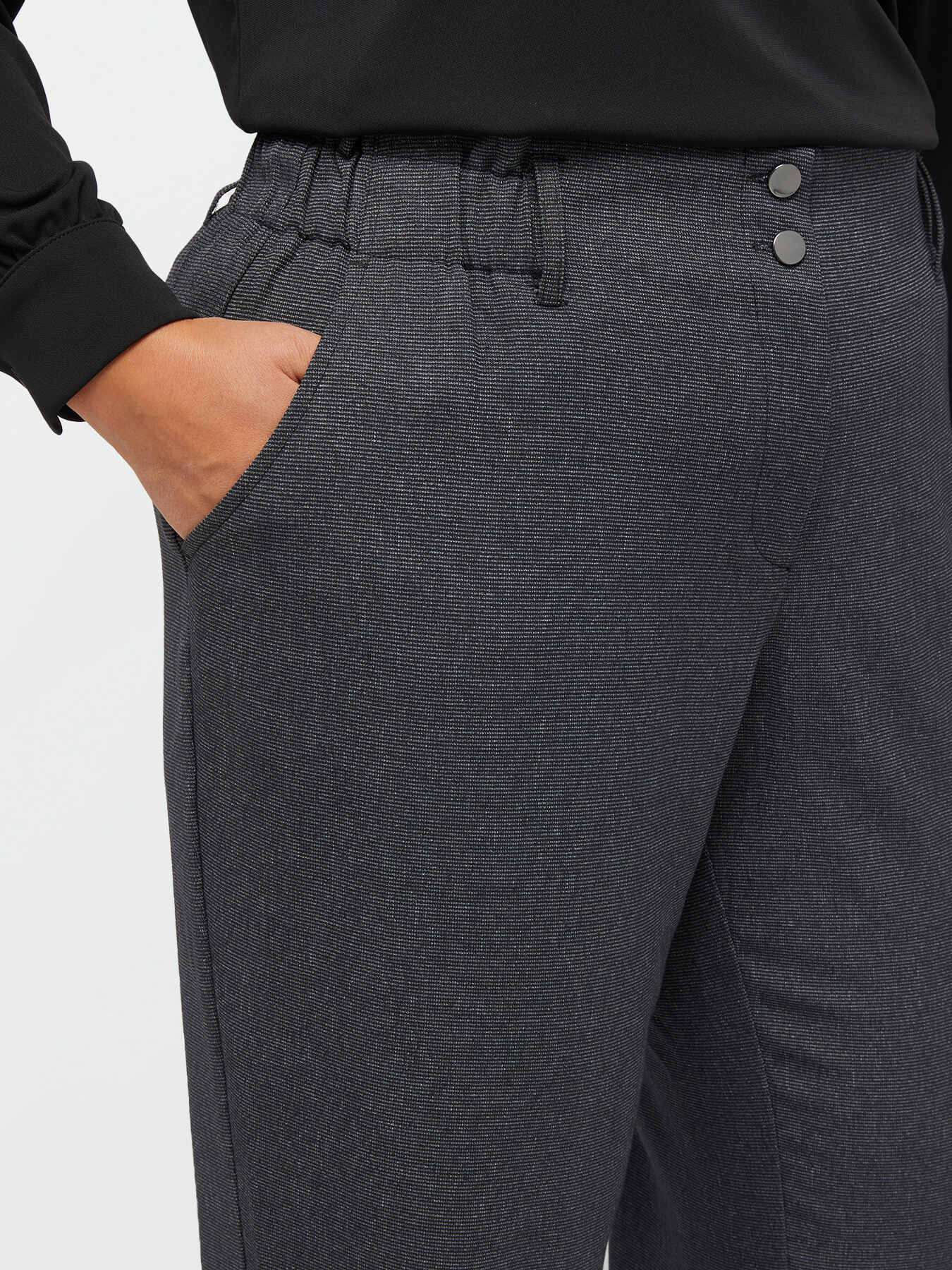 Ballon trousers in yarn-dyed fabric image number 3