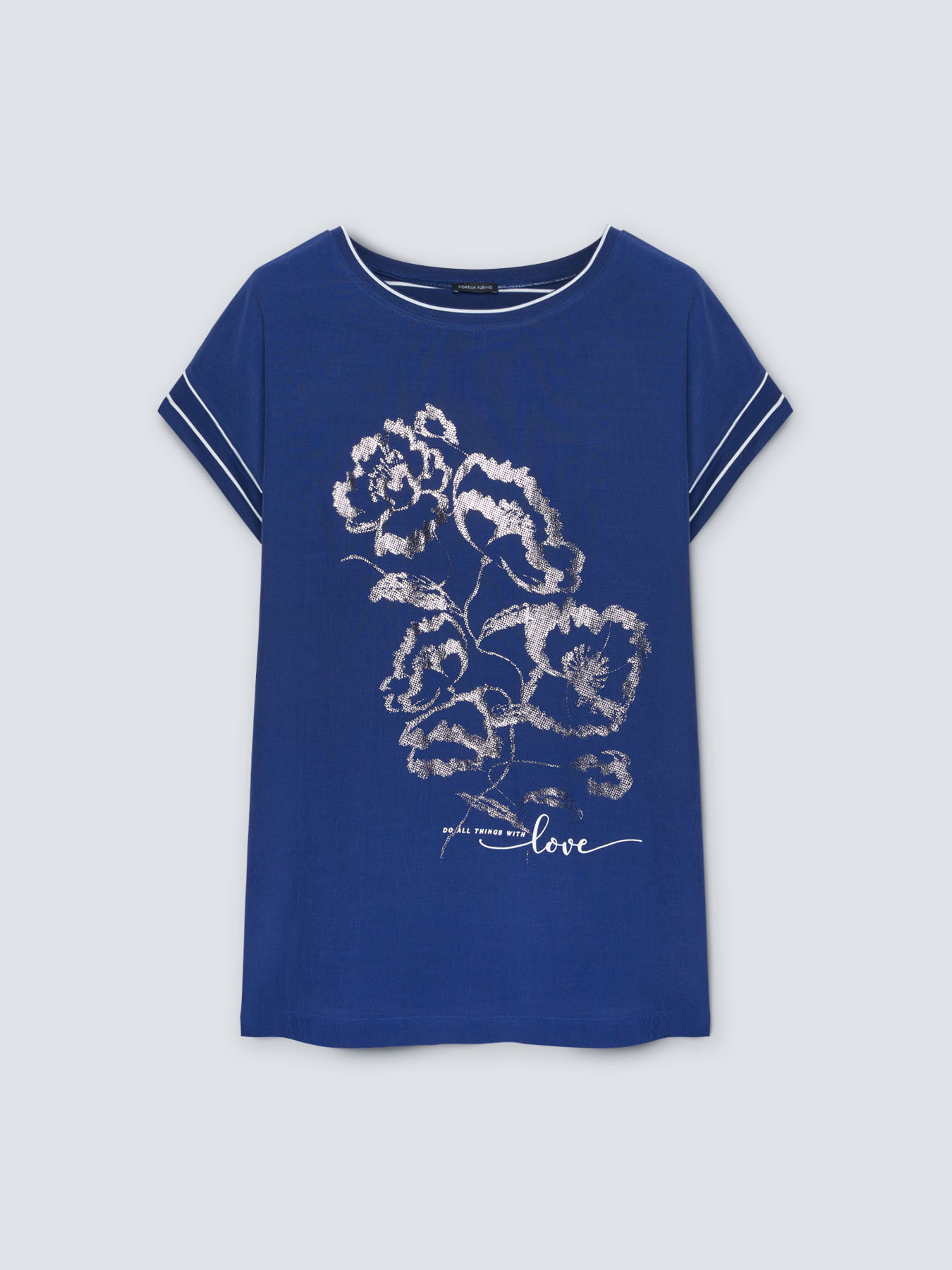 T-shirt with print and striped back image number 3