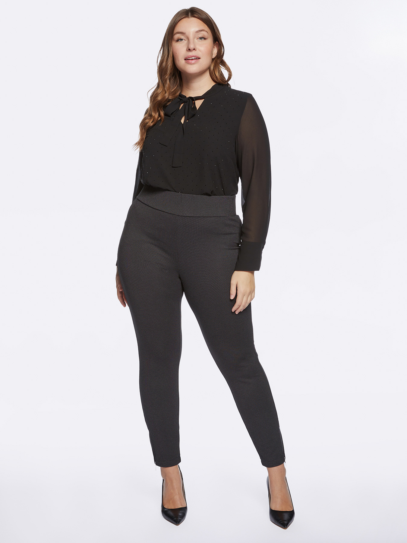 Pantalones skinny con cremalleras en el bajo image number 2