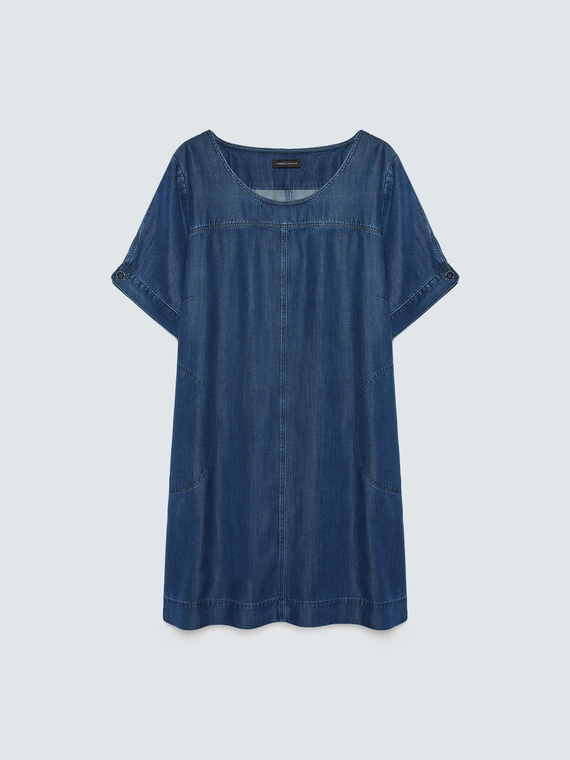 Short dress in Tencel&trade; denim