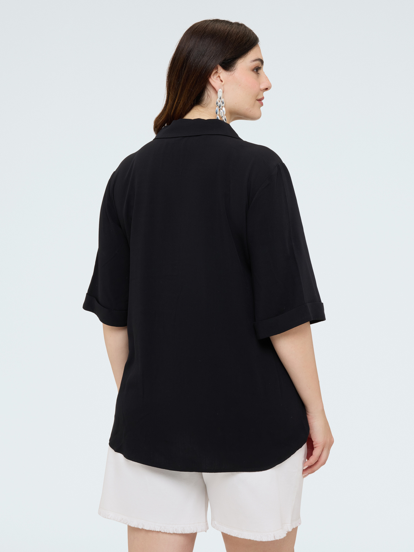 Chemise boxy en mousseline de viscose image number 3