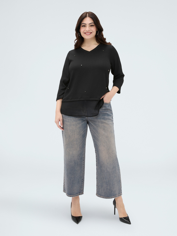 Jersey T-shirt with appliqu&eacute;s