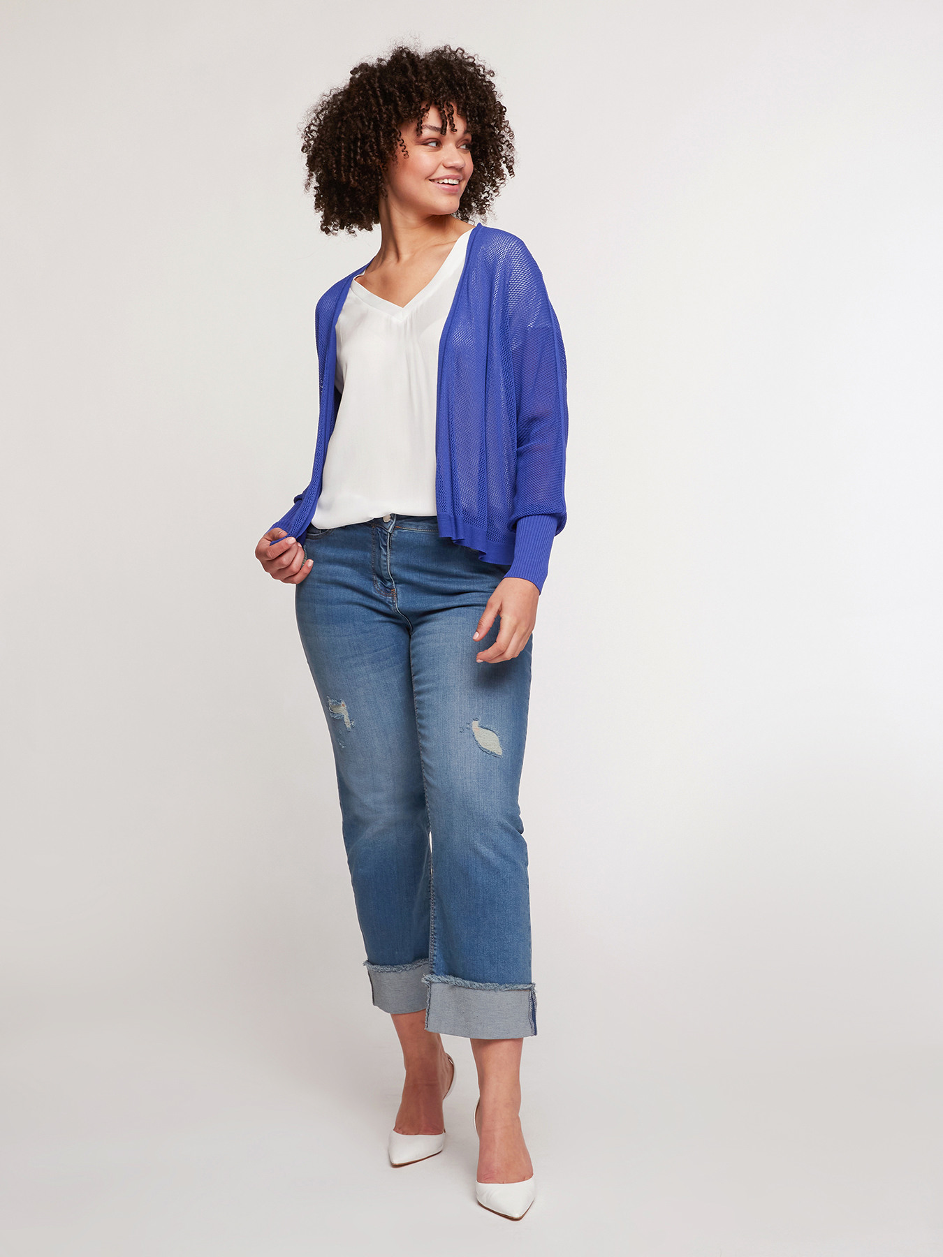 Cardigan corto a rete image number 2