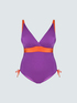 Color block one-piece swimsuit image number 4
