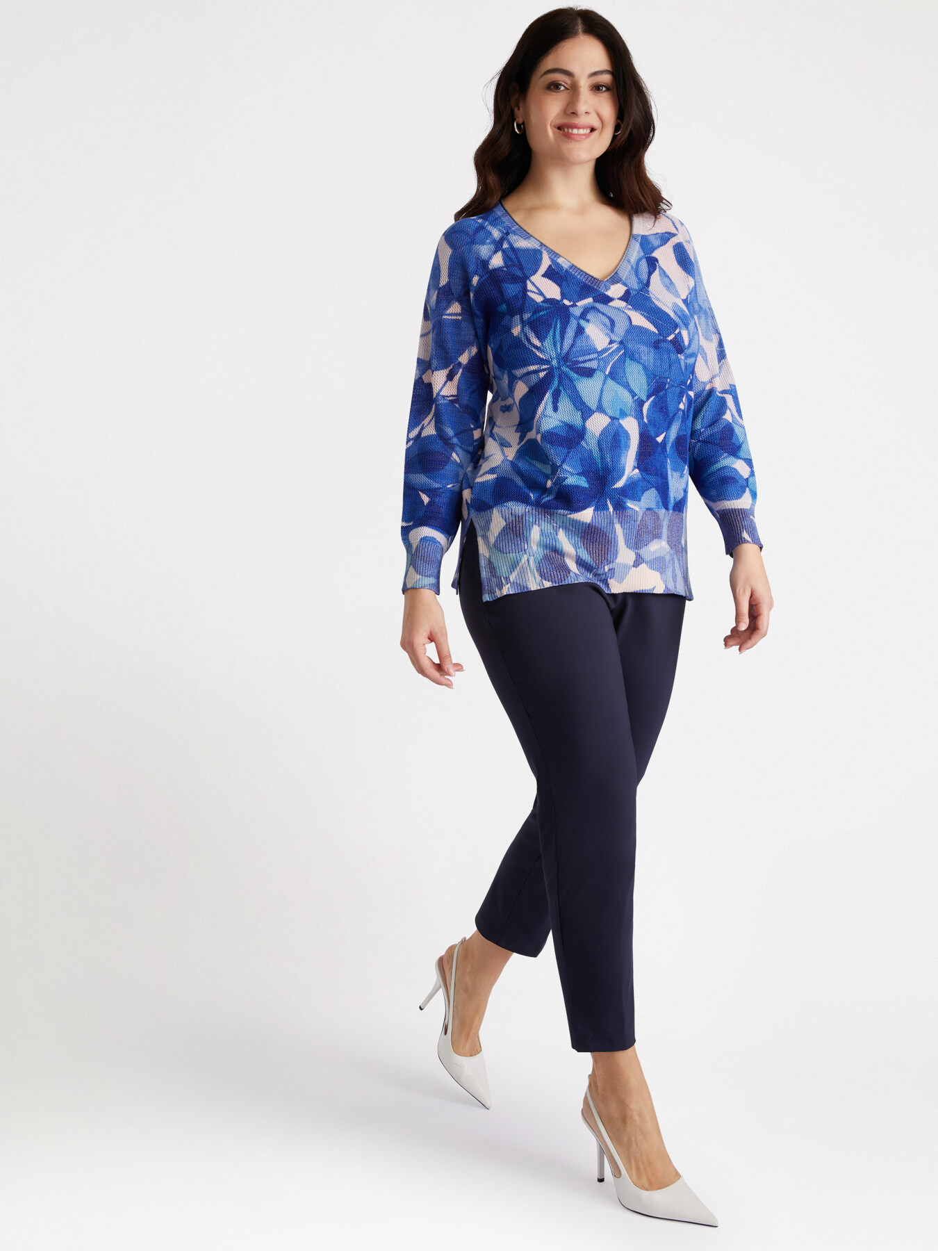 Pullover mit Blumendruck all over image number 0