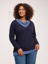 Strickpullover mit kontrastierender Drapierung image number 0