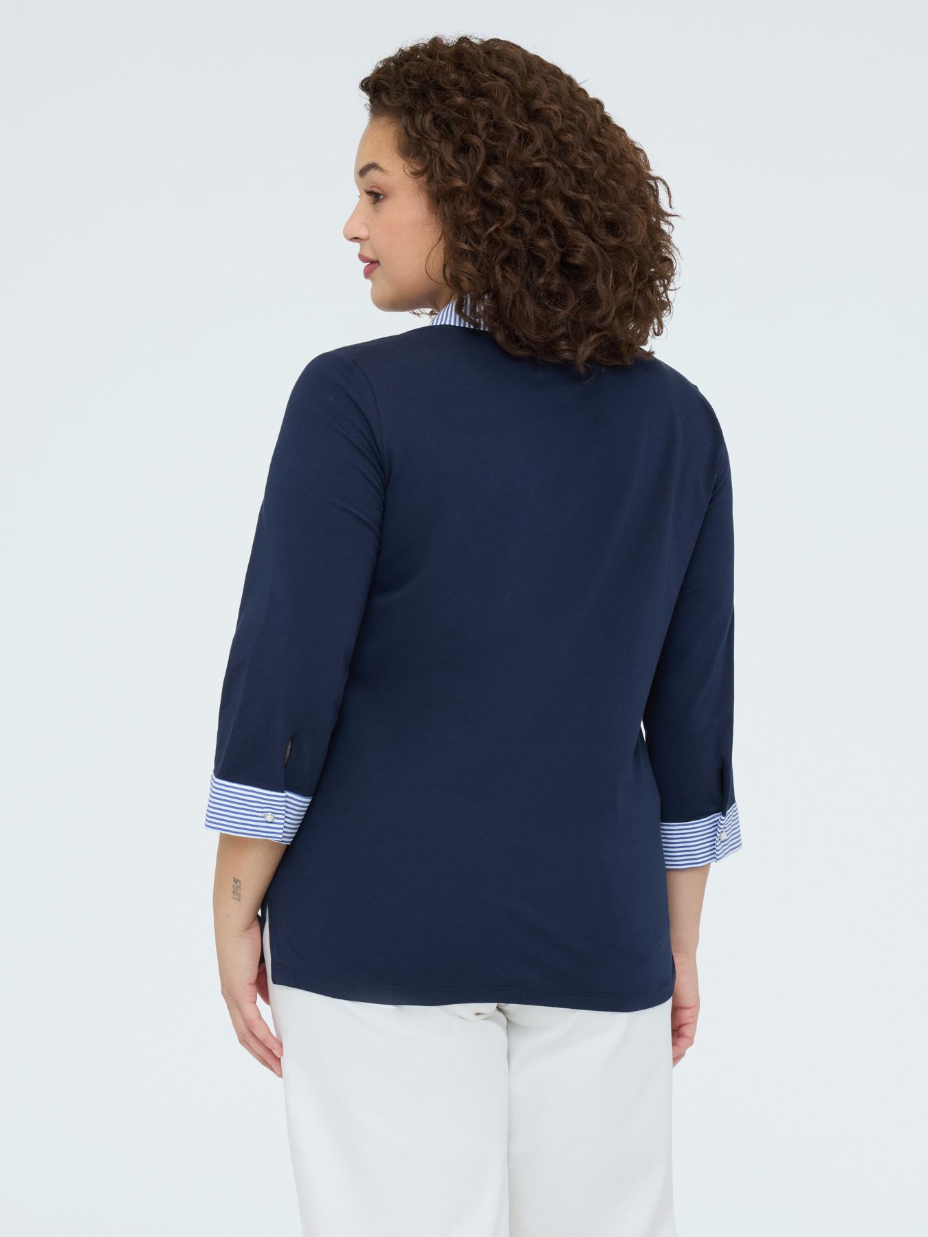 Two-tone polo neck t-shirt image number 1