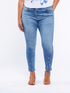 Skinny-Jeans mit Strass und Pinselstrich-Print image number 0