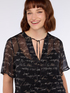 Bluse mit Schriftzug-Print aus Krepp image number 2