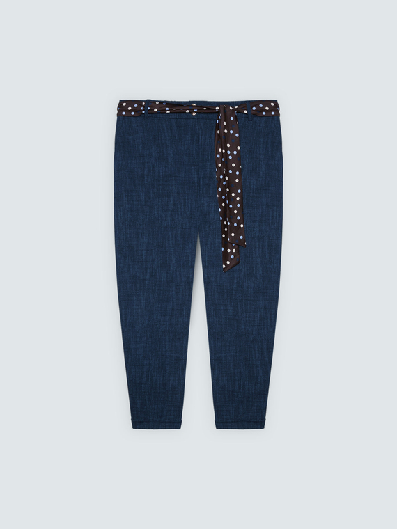 Carrot Fit Trousers in Milano Stitch