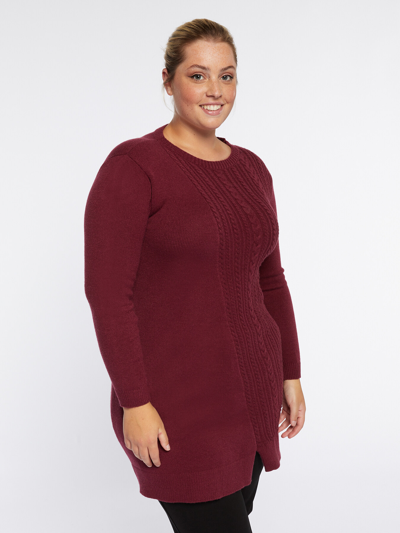 Maglia a mini abito con trecce diagonali image number 0