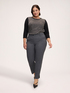 Carrot Fit Trousers in Melange Fabric image number 2