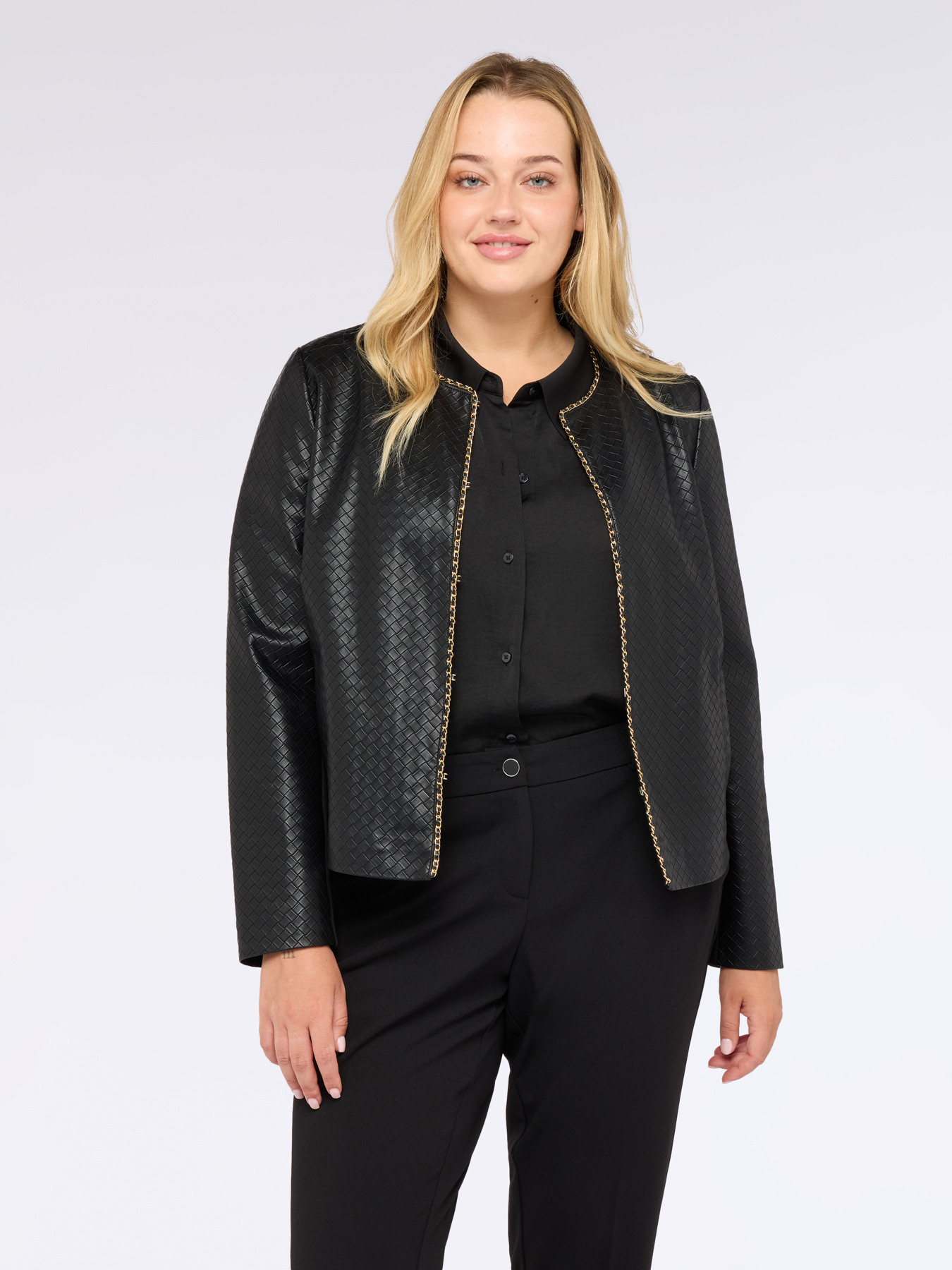 Biker jacket with diamond quilting image number 2