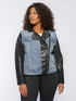 Faux leather and denim jacket image number 0
