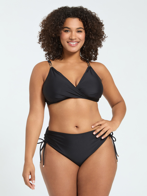 Crossover bikini with jewel detail