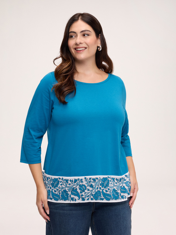 Cotton t-shirt with printed border