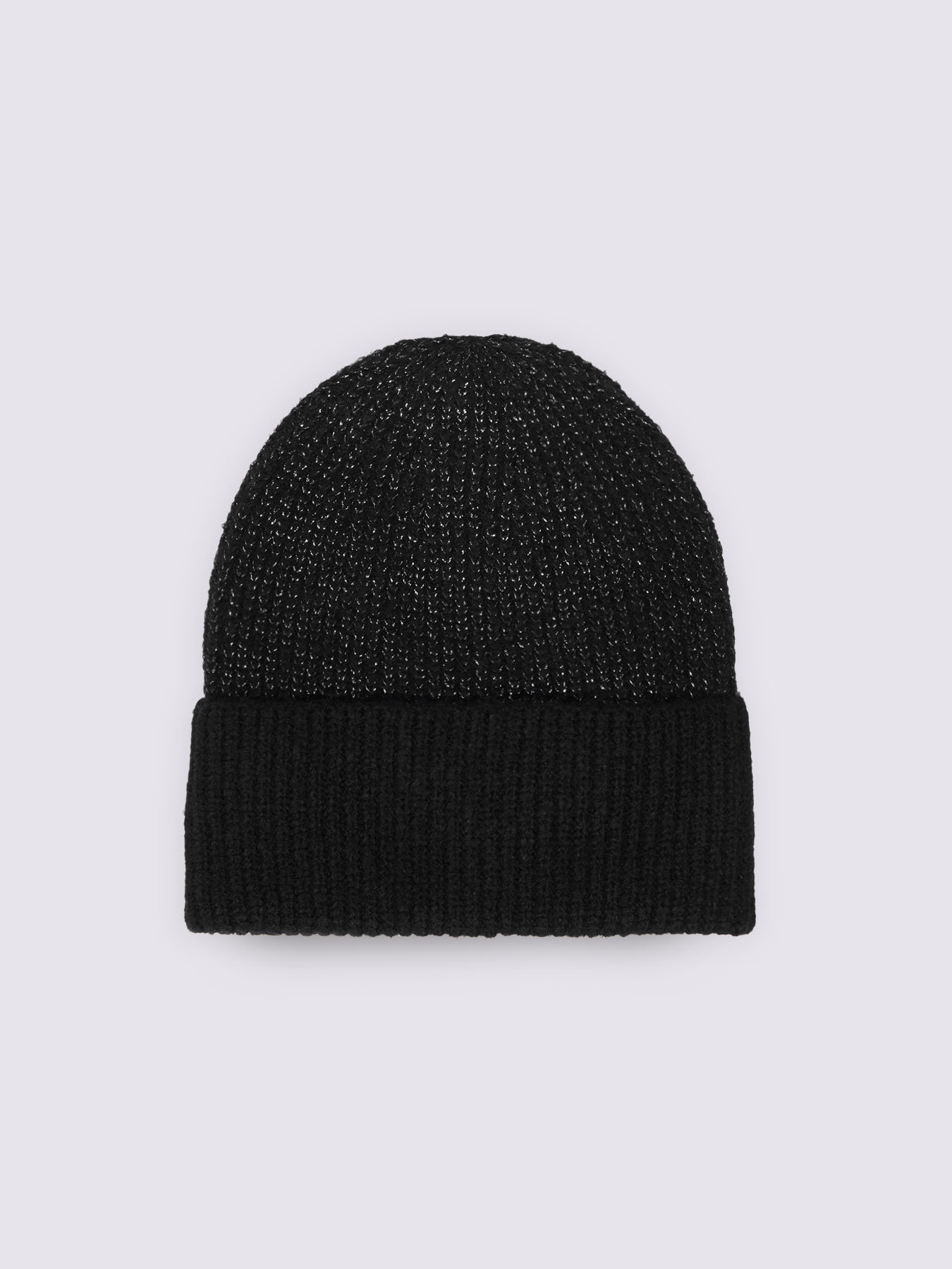 Lurex ribbed knit hat image number 1