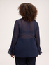 Cr&ecirc;pe blouse with ruffle image number 1