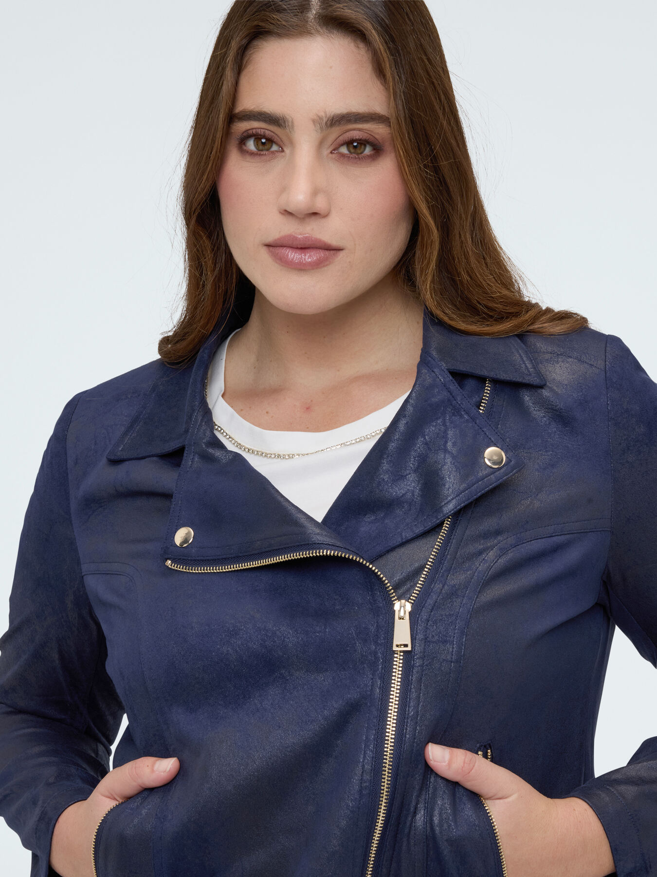 Bikerjacke mit asymmetrischem Rei&szlig;verschluss image number 2