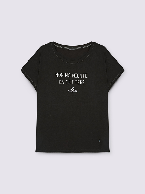 T-shirt en jersey avec inscription amusante