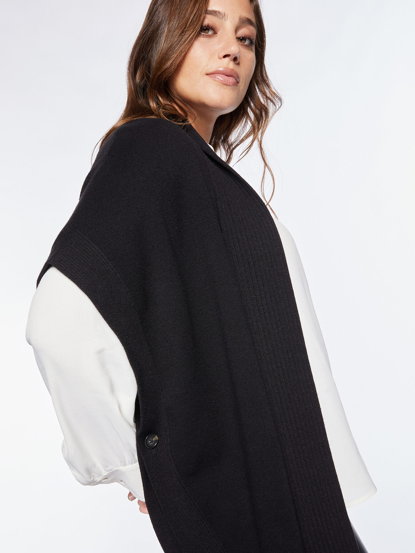 Maxi cardigan con bordi a coste image number 3