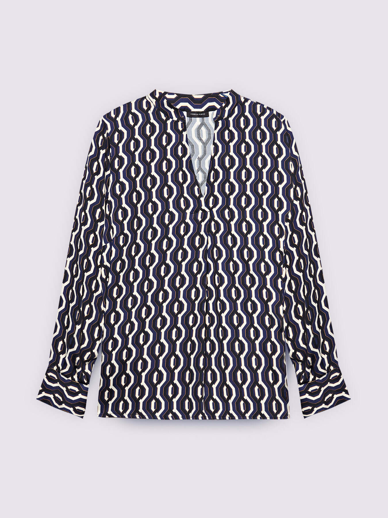 Geometric print satin blouse image number 4