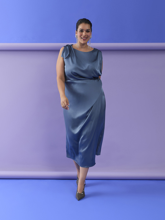 Draped satin dress