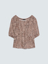 Off-shoulder blouse with print image number 4