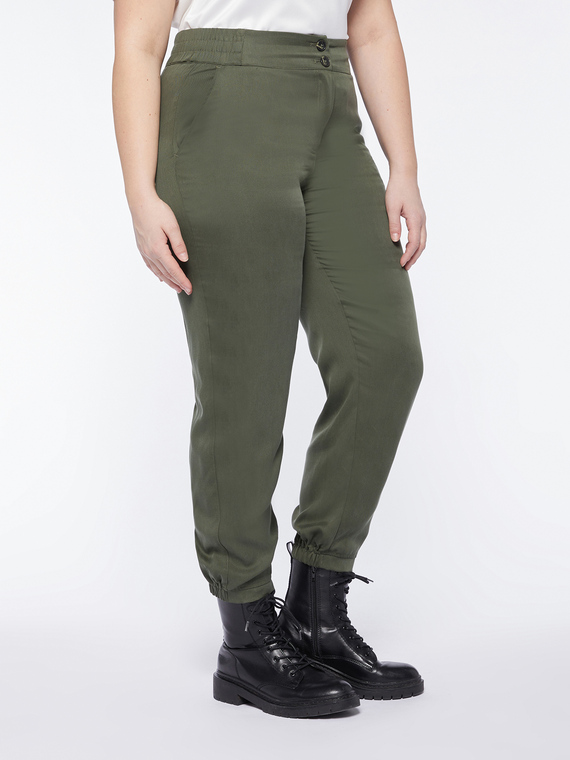 Fiorella Rubino - Pantaloni dalla linea carrot Donna, Verde Taglia: 45 (54 IT)