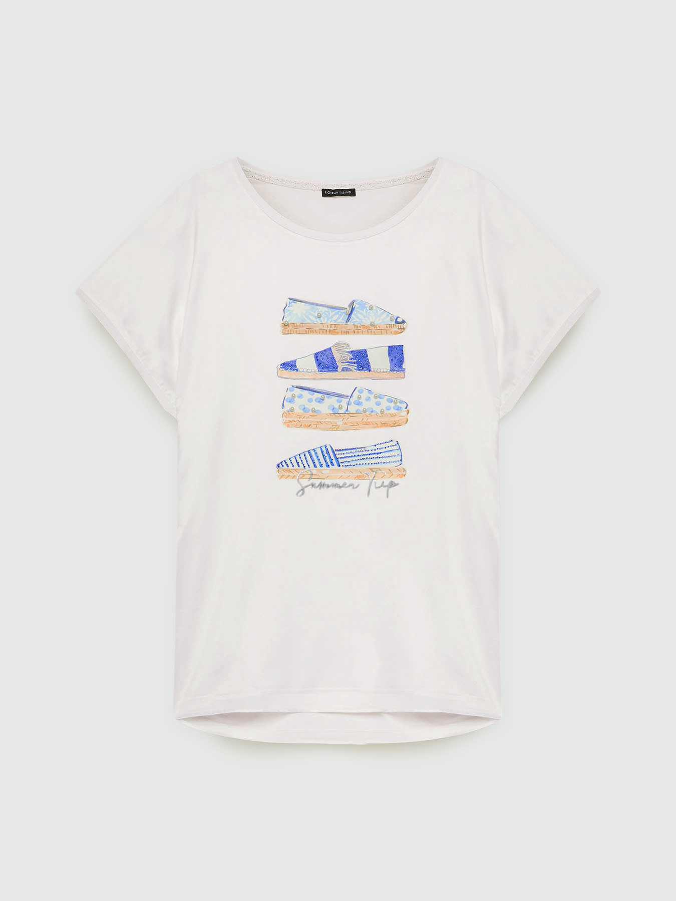T-shirt with embroidered print image number 4