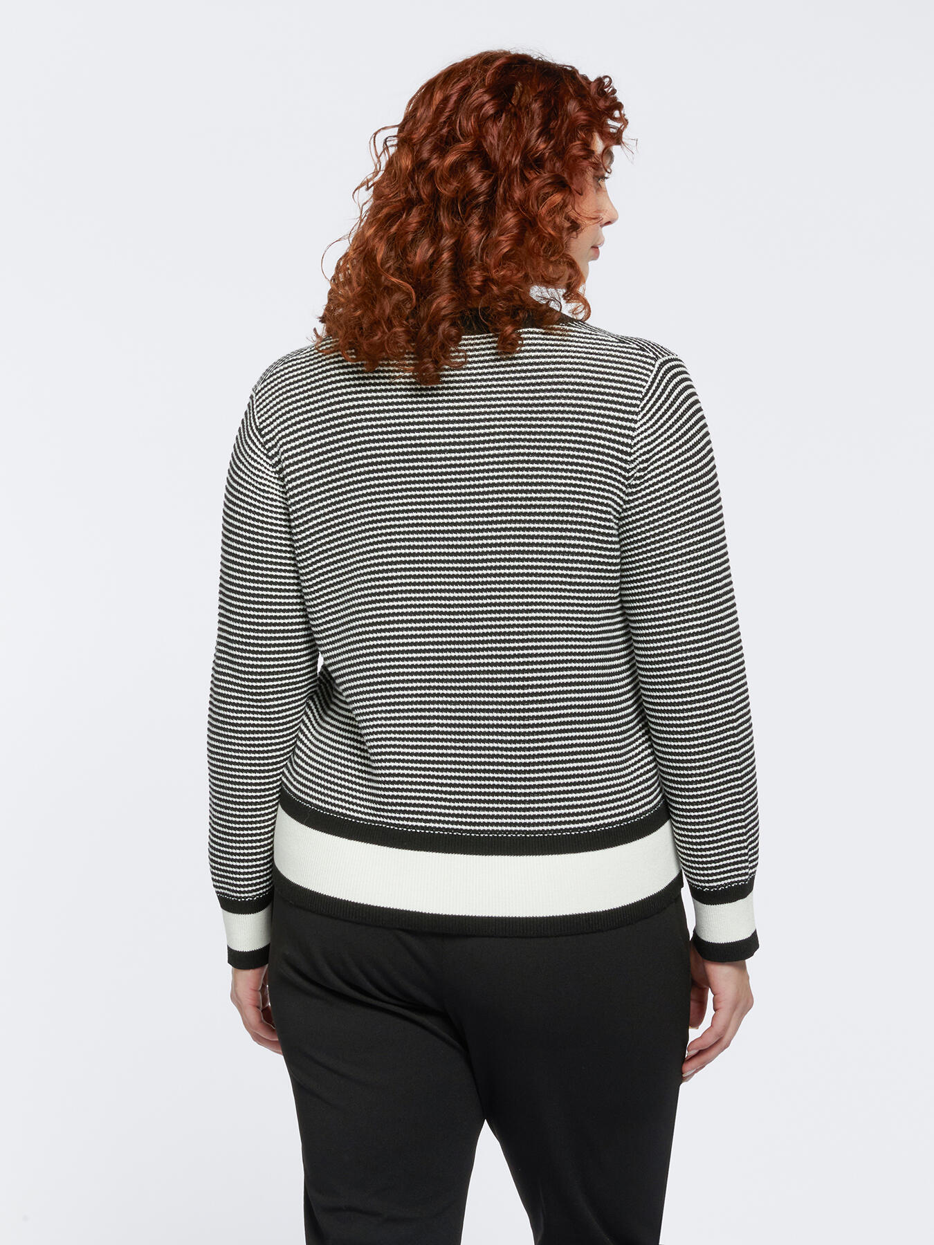 Striped cardigan with buttons image number 1