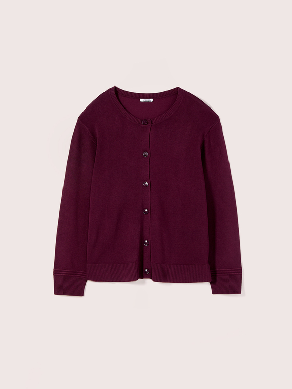 Viscose blend cardigan with round neckline
