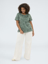 Cotton t-shirt with floral embroidery image number 0