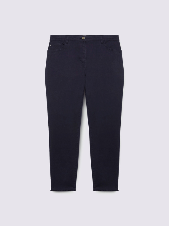Pantalon skinny en coton m&eacute;lang&eacute;