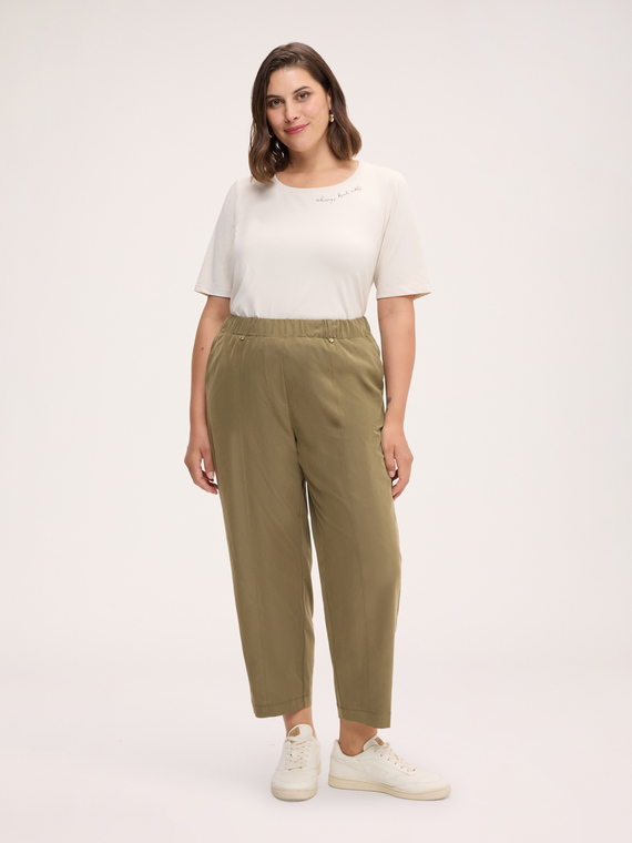Baggy viscose blend trousers