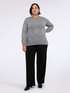 Sweater with diamond knit pattern in pure wool image number 0