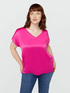 Two-material V-neck T-shirt image number 0