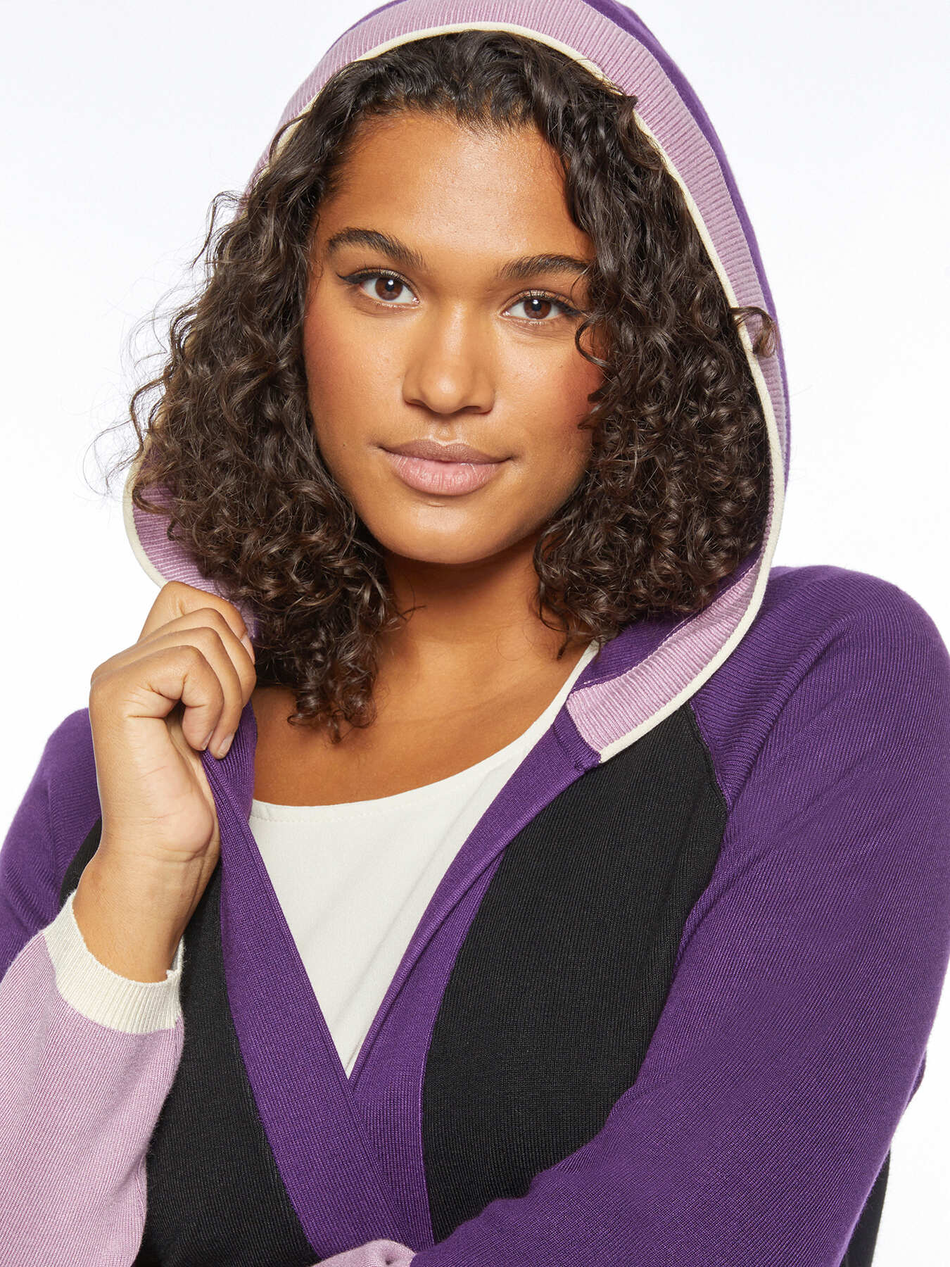 Colour-Block-Cardigan mit Kapuze image number 2