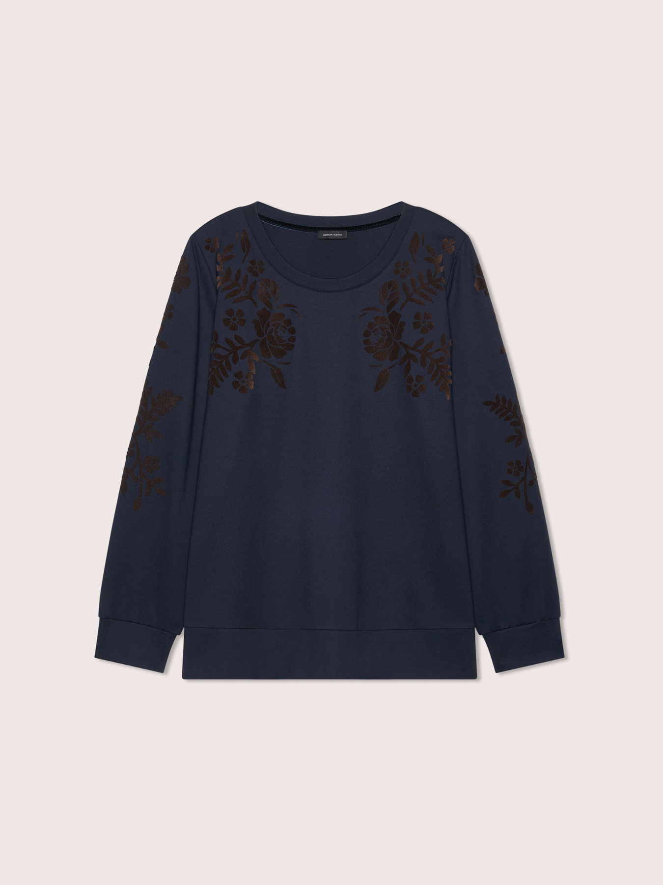 Milano stitch crew-neck sweatshirt with embroidery image number 4