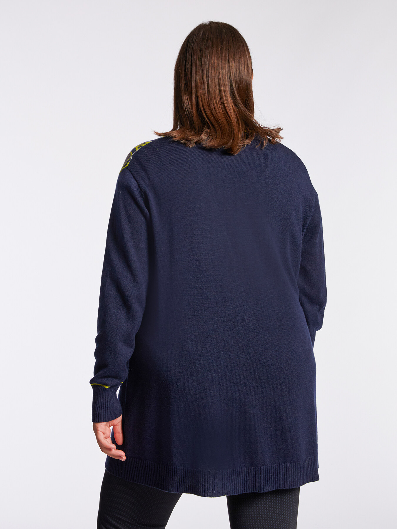 C&aacute;rdigan con dibujos geom&eacute;tricos con bordes fluorescentes image number 1