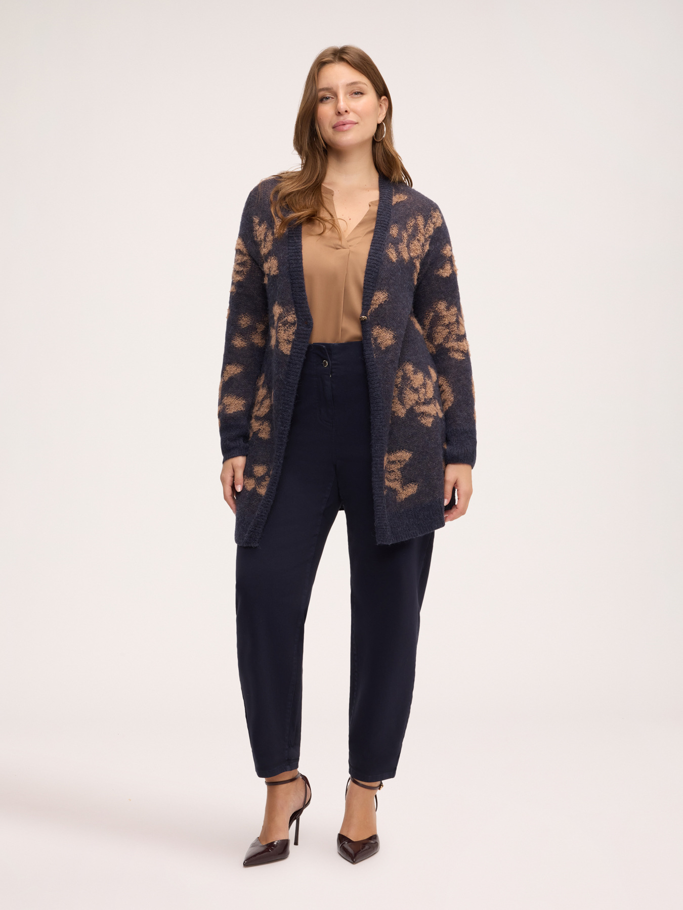 Cardigan aus Mohair-Mix mit Print image number 0