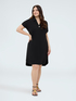 Dress with polo collar and jewel button image number 0