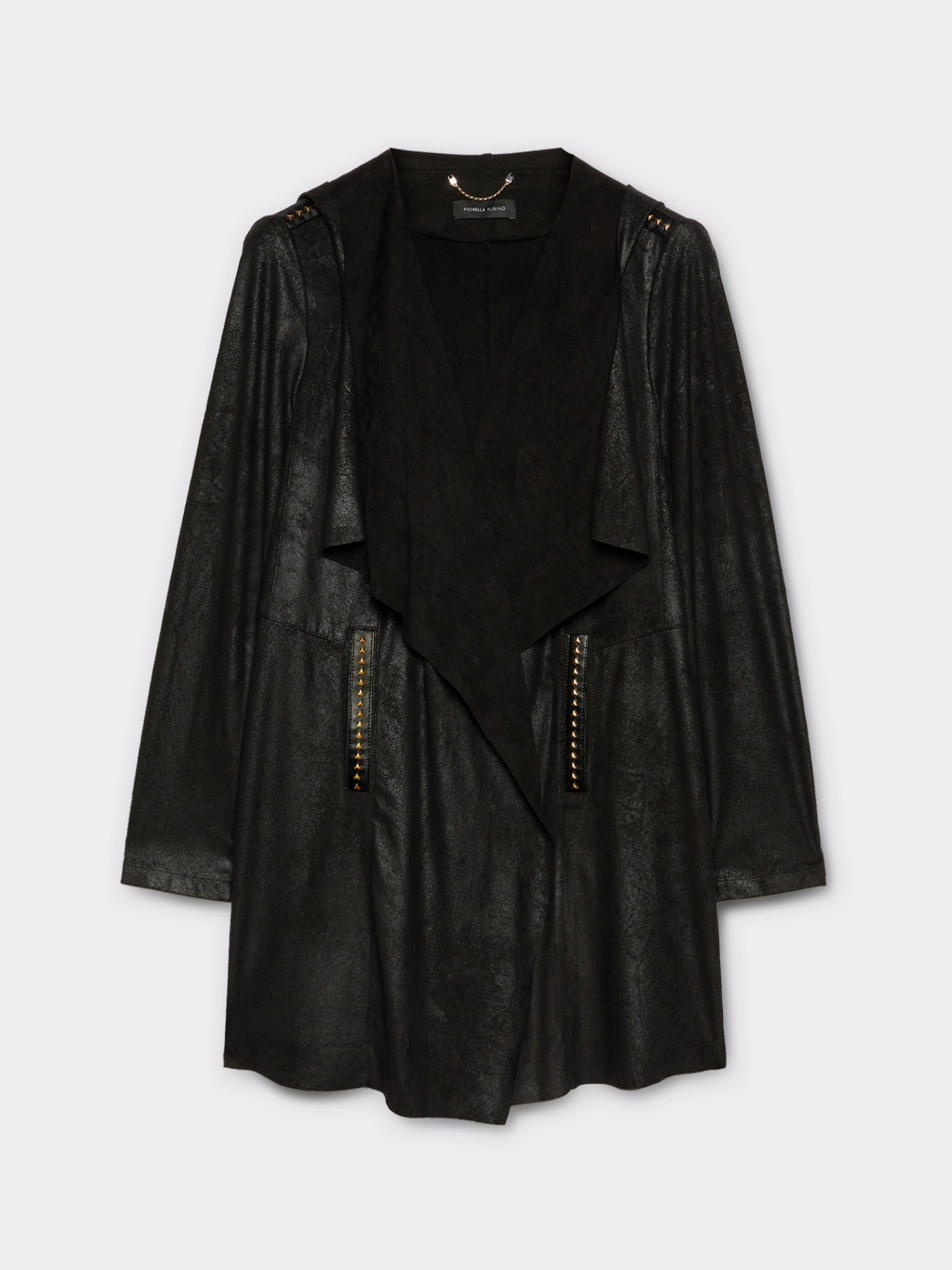 Giacca aperta in similpelle laminata image number 3