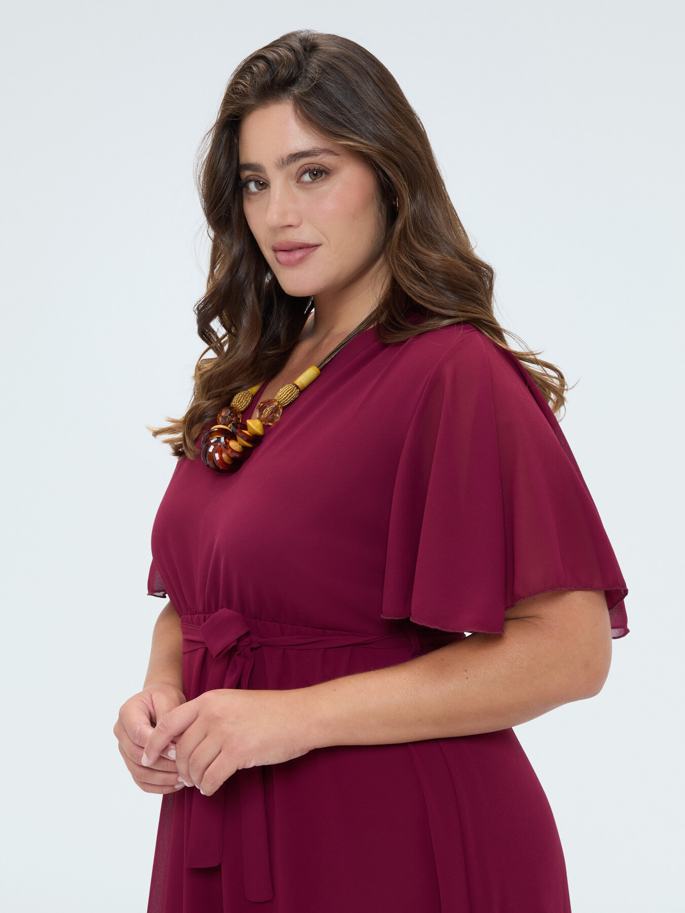 DREAM georgette dress with V-neckline image number 3