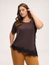 Top asimmetrico con bordo in pizzo image number 0