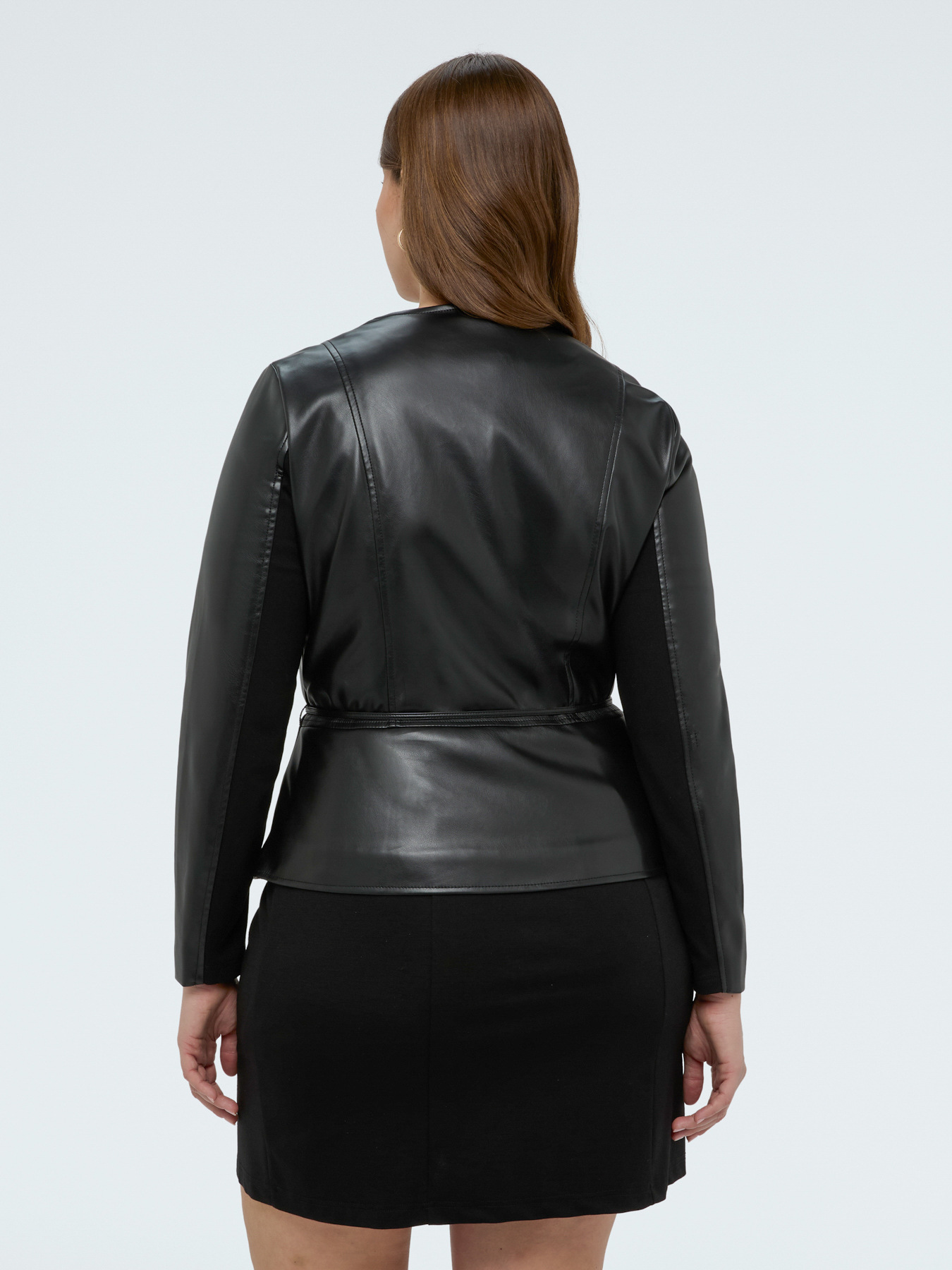 Biker jacket with belt image number 2