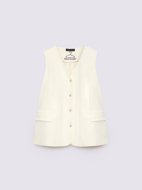 Milano stitch vest with buttons