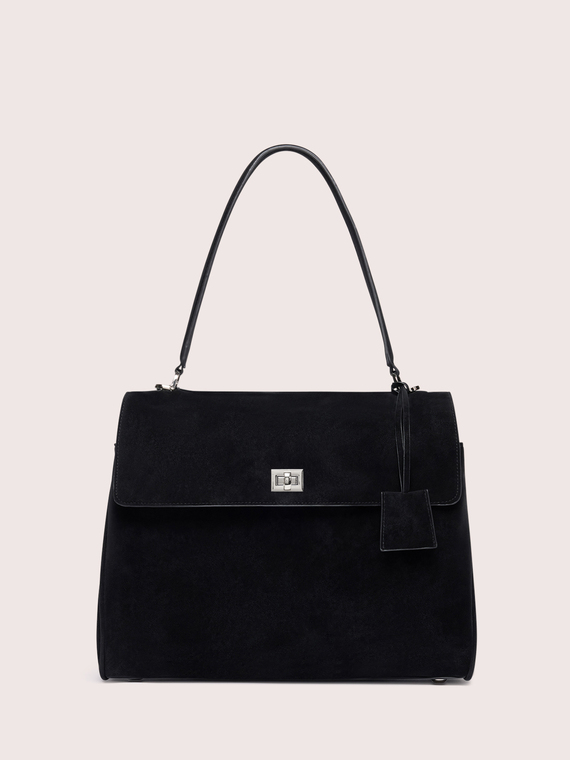 Sac &agrave; main avec poche frontale et poign&eacute;e rigide
