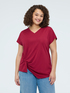 T-shirt con drappeggio e punti luce image number 0